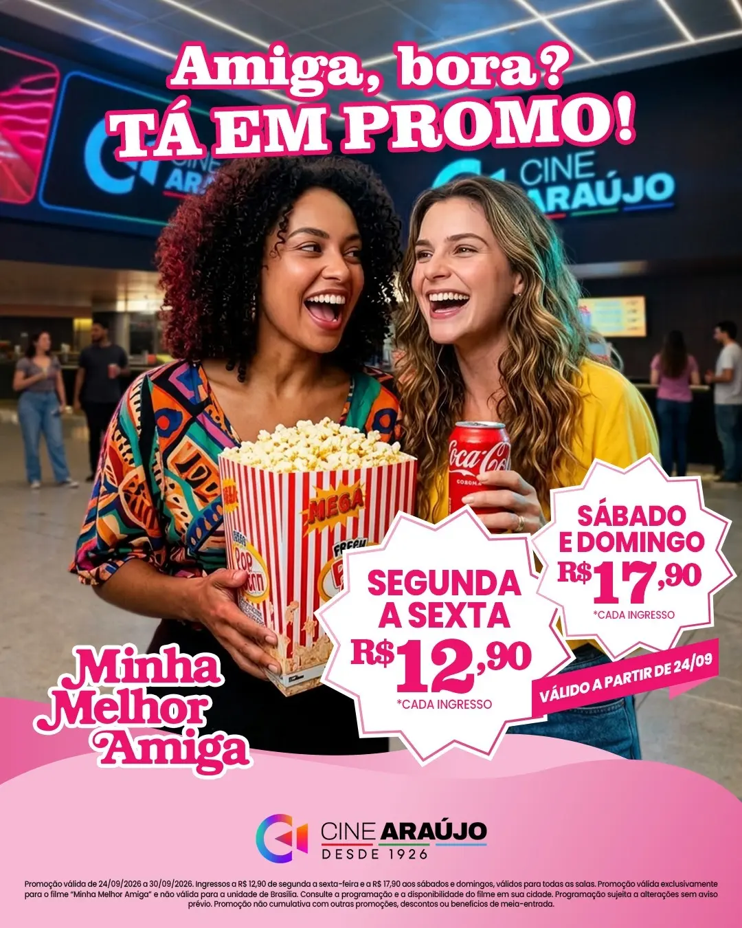 Cine Araújo tem ingressos a partir de R$ 12,90 no Via Verde Shopping
